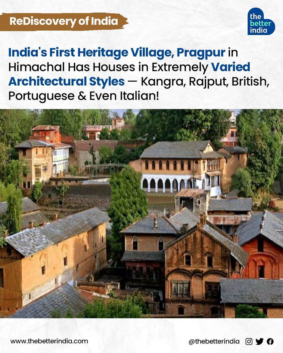 Nestled within the picturesque Kangra Valley, Pragpur, a charming village in Himachal Pradesh, unfolds like a storybook steeped in heritage and history.   

#HistoricVillages #TimelessCharm #KangraValley #HeritageArchitecture #CulturalGem #VillageLife