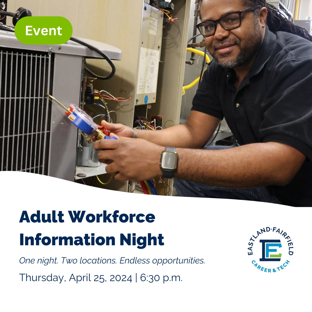 Your Future Awaits! Discover it at Adult Workforce Information Night 🚀 Chat with instructors, explore labs, and find out about our Learn and Earn program and Student Services. This is your moment to step towards a brighter future! #YourFutureOurFocus
