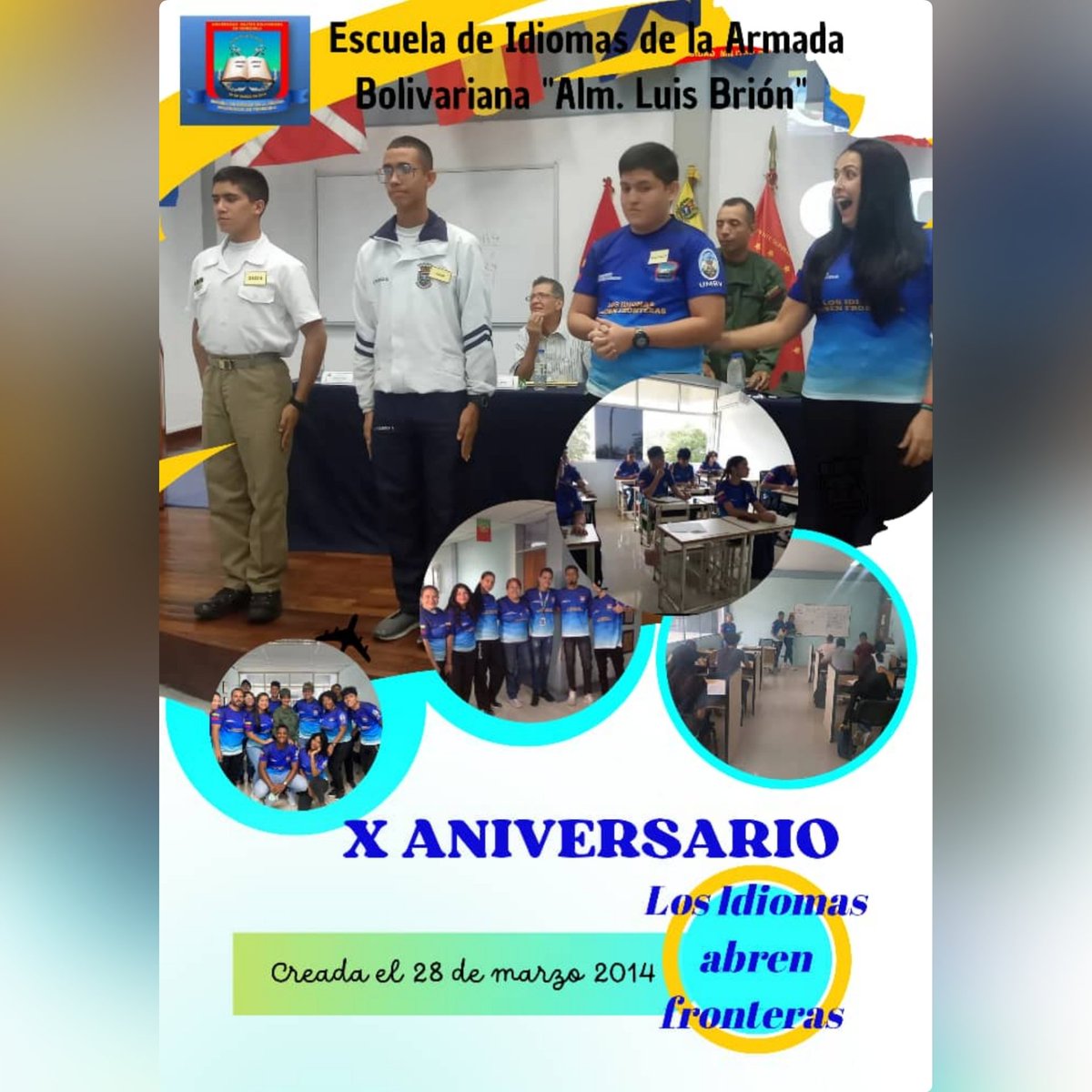 #28Mar//El Centro de Idiomas de la UMBV y sus Escuelas tienen el honor de felicitar a la Escuela de Idiomas de la Armada por estar arribando a su X Aniversario, sirva esto de motivo y razón para seguir adelante en la noble misión de educar, BZ EIARBV
#LosIdiomasAbrenFronteras