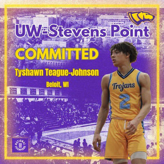 #Committed 

2024 Tyshawn Teague-Johnson (Beloit Turner HS, WI) committed to UW-Stevens Point. 

Teague-Johnson 23-24 averages:
19.8 PPG (56% FG), 11 RPG, 2.4 APG, 2.6 SPG, and 1.2 BPG

Tyshawn earned 2023-2024 Rock Valley Conf Co-POY, WBCA All-State HM, &amp; BDN All-Area 1st Team.