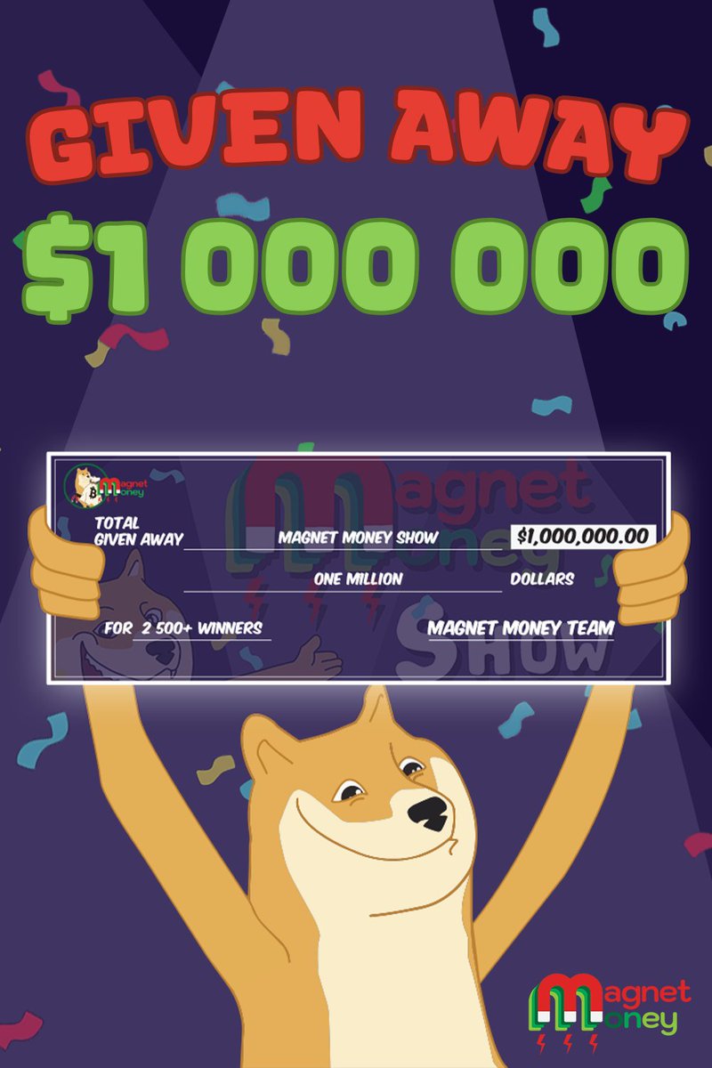 We've finally given away $1,000,000 through @magnetmoneyshow. That's it. That's the tweet.