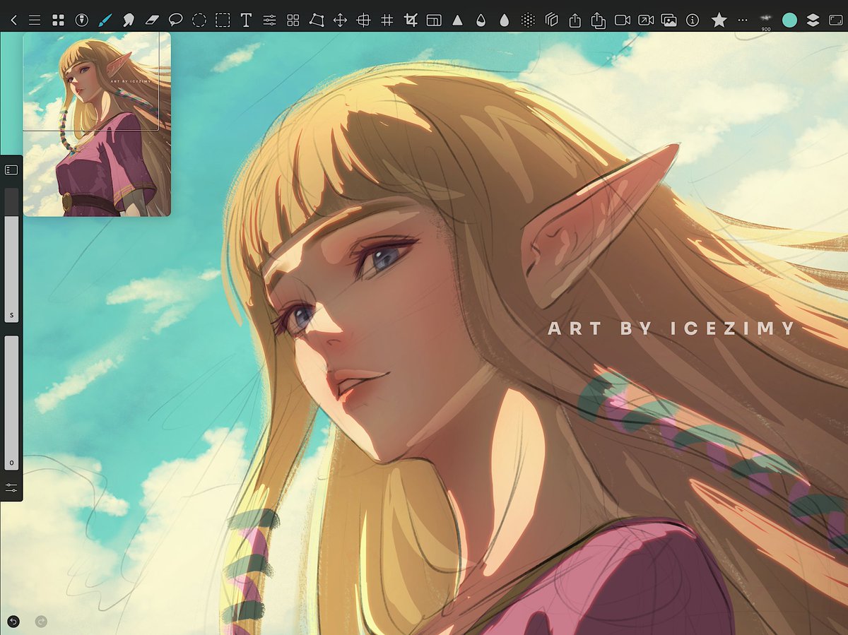 WIP for Skyward Sword Zelda - always gives me spring/summer vibes🌼

#Zelda #SkywardSword #zeldafanart