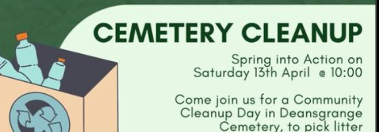 Lots of respect locally for Deansgrange Cemetery; can you spare a half hour to join a community litter pickup? Many hands! 
⏰10am Saturday 13th April 
📍Inside main gate 
🧤if you can, bring gloves, pickers, high vis 
📝kdtidytowns@gmail.com
<a href="/AnTaisce/">An Taisce</a> National Spring Clean