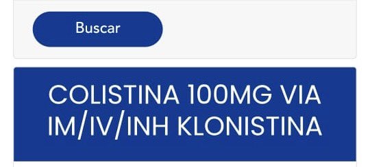 #ServicioPublico Necesito conseguir en Caracas o los Altos Mirandinos colistina de 100mg. Badan, Locatel, Su Farmacia, Redvital y Farmatodo ya fueron consultados y no lo hay. Agradecido por cualquier información.