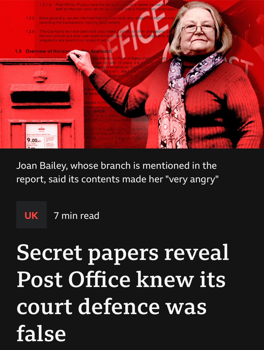 #PostOfficeScandal NEW🔥Secret papers reveal @PostOffice knew its defence was false during the 2018/2019 GLO High Court Case. The scandal that keeps on giving on an almost daily basis. The story revealed by @HannahPrice___ @tomjbeal for the @BBCNews shows a draft report that Post…