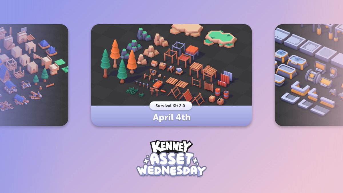 Let's make Asset Wednesday an actual thing and see if I can keep up with weekly releases! Next edition (April 4) I'll be releasing a complete remaster of Survival Kit! #gamedev #gameassets