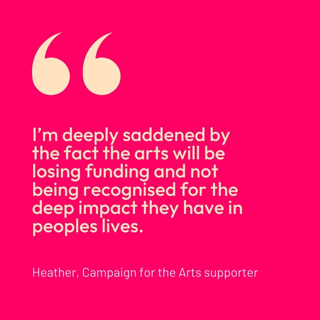 Campaign for the Arts supporter, Heather, shares her views on the Local Authority arts funding cuts and their devastating impact. What do the arts mean to you? Get involved now; we'd love to hear from you ➡️ campaignforthearts.org/stories/#contr…