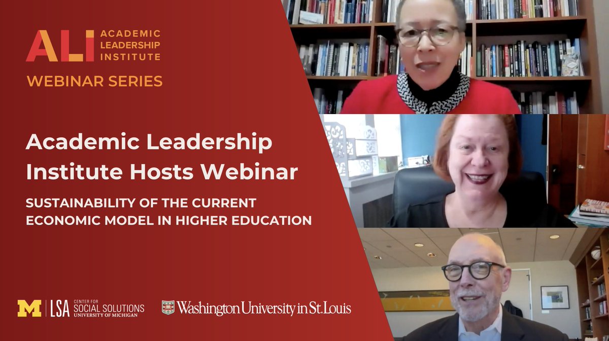 The latest installment of the Academic Leadership Institute’s webinar series is now live on the CSS YouTube channel! Find the full recording and read a recap of the event on our website: lsa.umich.edu/social-solutio…