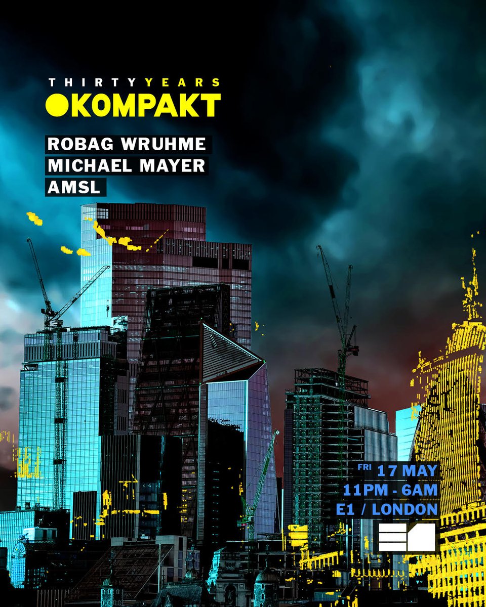 Just announced! 👀

We invite @KOMPAKTREC to celebrate 30 years in the game with some leading titans of the German melodic scene: @robagwruhme @michaelmayer & #AMSL 

🎟️ Limited £10 early birds: ra.co/events/1892013