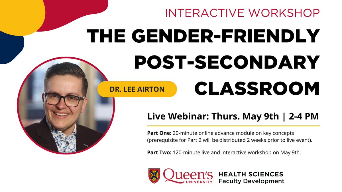 🌈 Unlock the power of inclusive classrooms with Dr. Lee Airton! Dive into practical strategies for embracing gender diversity. Don't miss out - limited seats! #InclusiveEducation #GenderDiversity

Learn more & Register ➡️ healthsci.queensu.ca/opdes/programs…
