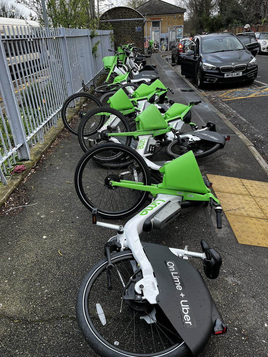 Hello @limebike, your bikes are having a mass fainting spell at Westcombe Park station, SE3, please can you come and revive them? (They are VERY in the way of anyone with a pushchair, suitcase, etc.)