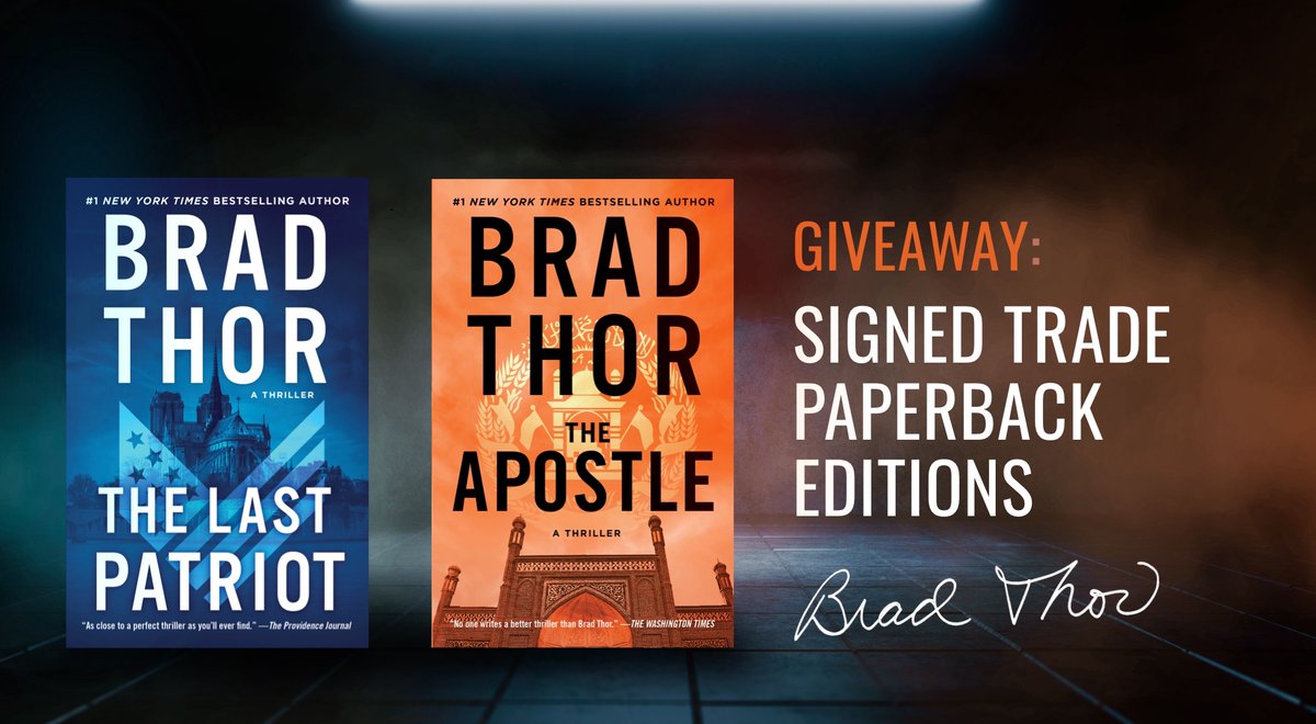 Time is ticking! Only ONE lucky winner will be chosen at the END of the day today to receive these two signed books. Will it be you? To be automatically entered, simply be signed up for my emails. BradThor.com/connect Good luck!