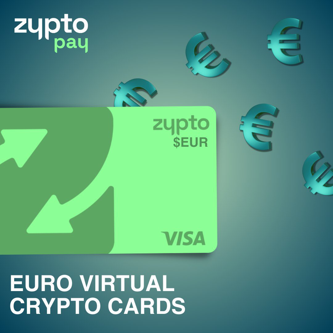 Zypto Pay has €2k limit euro cards💶 💳 Virtual crypto cards are an  excellent way to offramp your crypto and spend them on your daily needs. 🌐  Visit https://t.co/MXWRwqAw8n ✓ Select your