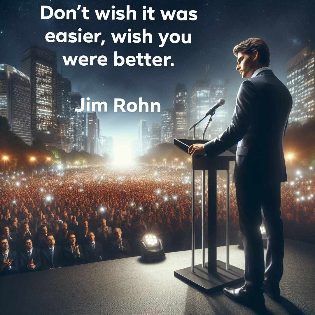 Famous quotes:

Don’t wish it was easier, wish you were better.

Jim Rohn

#jimRohn #money #advice #wealth #speach #stage #onstage #guru #moneyguru #work