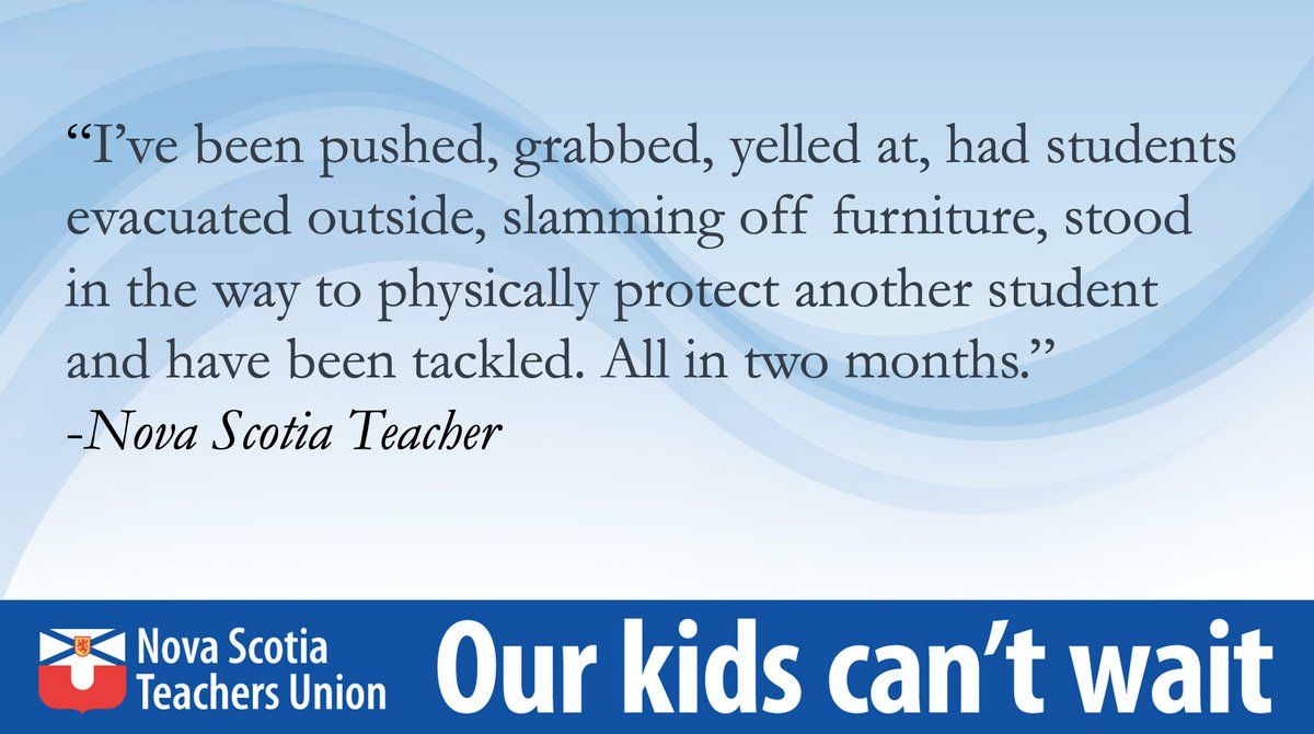 It's time to tell government that it needs to start taking school based violence seriously. Visit actforeducation.ca/action to send your MLA a message that it's time to fix our schools. #OurKidsCantWait #nspoli