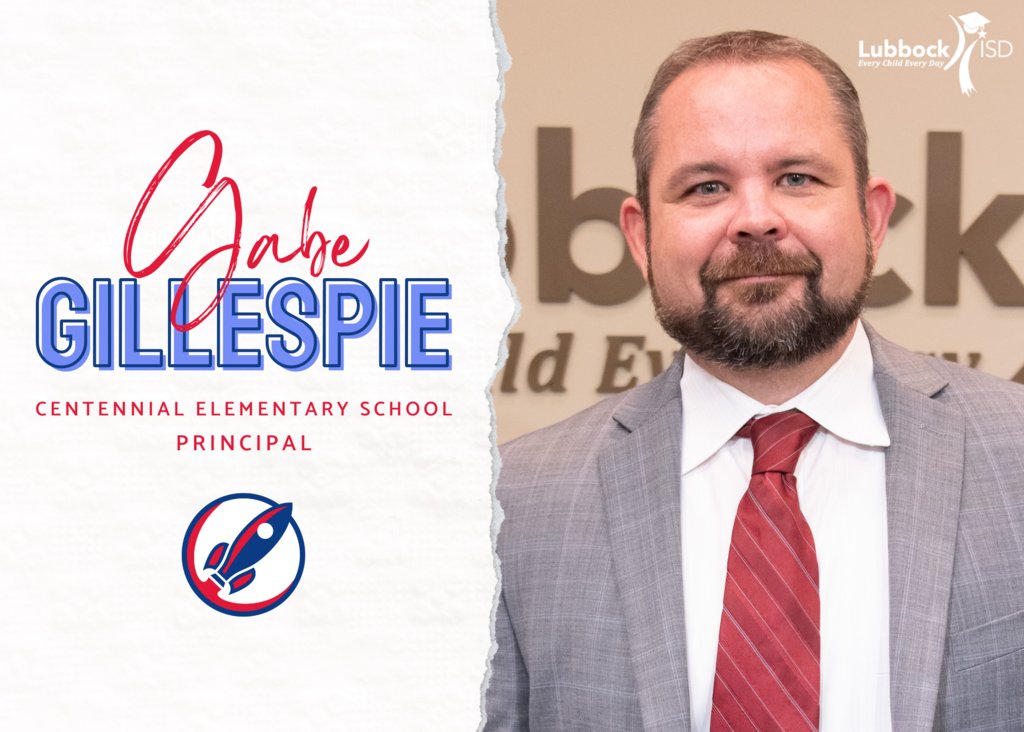 Please help us congratulate Dr. Gabe Gillespie on being named the new principal of Centennial Elementary School! We know we'll see great things from the Rockets under his leadership! #WeAreLubbockISD