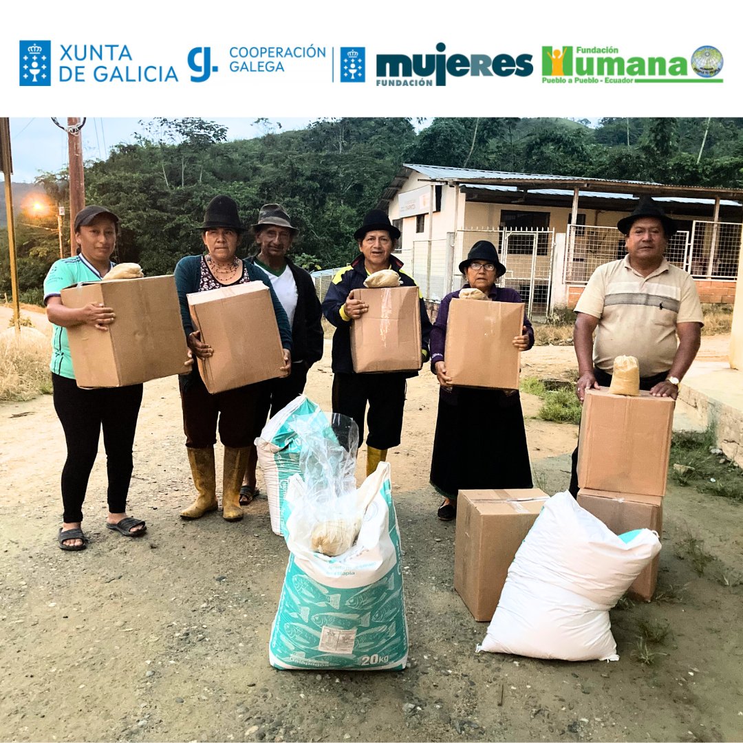 Pisicultores/as de #Yacuambi recibieron C/U 2000 alevines de tilapia, como parte de las actividades del proyecto “Promoviendo la soberanía alimentaria de las familias indígenas del cantón Yacuambi” financiado por la @Xunta de Galicia y en coordinación con @fmujeres #ODS2 #ODS5