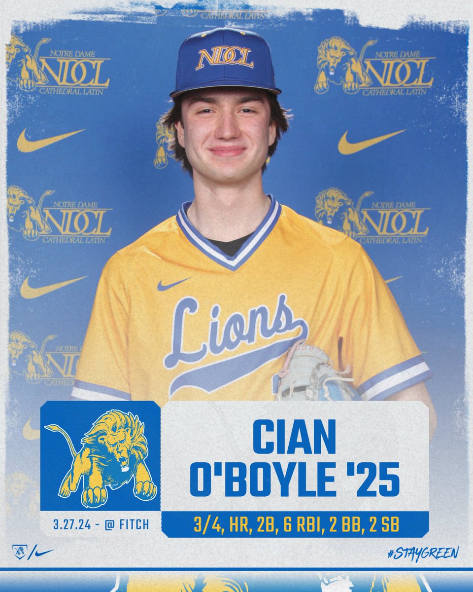 OB WITH A BIG DAY AT THE PLATE‼️ 

Junior Cian O’Boyle was 🔥 in yesterday’s 9-Inning win on the road at Austintown Fitch 🟢💣

▫️3/4, HR, 2B, 6 RBI, 2 BB, 2 SB

#WeAreNDCL | #STAYGREEN🟢
