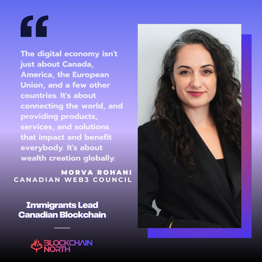 From Iran to Canada, I'm honoured to share my journey in 'Immigrants Lead Canadian Blockchain' by @BlockchaiNorth . Join me as I discuss my passion for emerging technologies like blockchain, policy advocacy, and creating a better future for all.