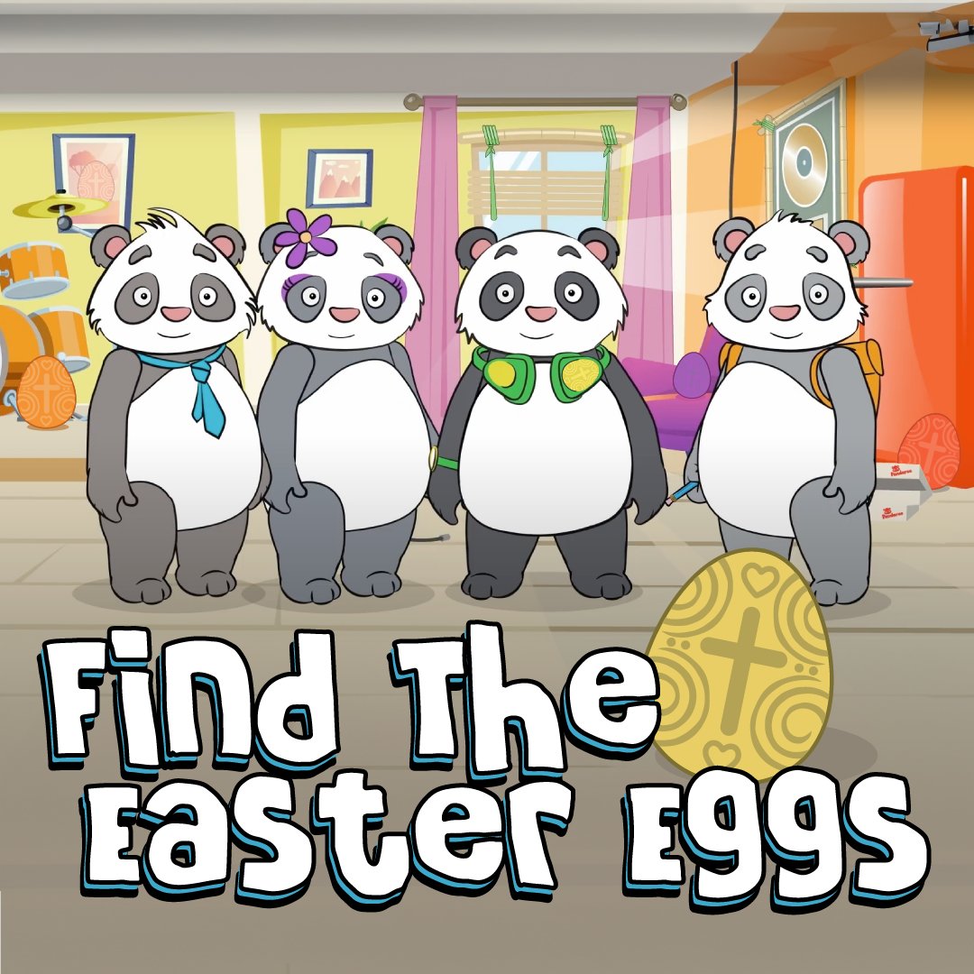 🥚 The hunt is on! In the lead up to Easter, the Pandas are having an EGG-cellent time in their treehouse studio. How many eggs can you find?