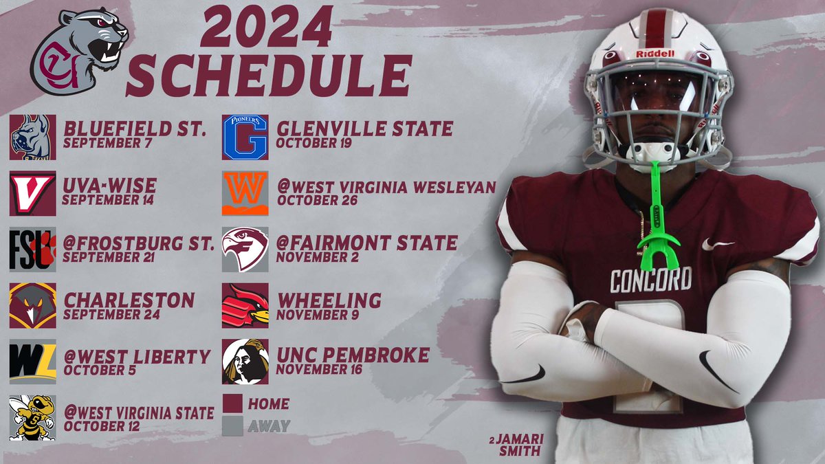 Mark your calendars for @ConcordFootball this fall!