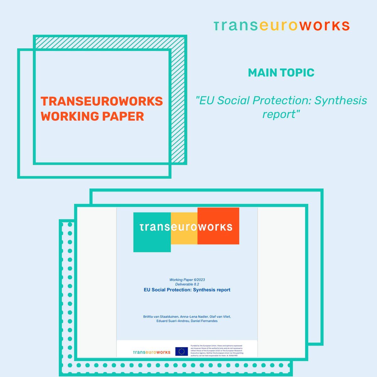 @transeuroworks Working Paper is out!💥 Read our paper on '#𝐄𝐔 #𝐒𝐨𝐜𝐢𝐚𝐥𝐏𝐫𝐨𝐭𝐞𝐜𝐭𝐢𝐨𝐧: 𝐒𝐲𝐧𝐭𝐡𝐞𝐬𝐢𝐬 𝐫𝐞𝐩𝐨𝐫𝐭' authored by our partners from the @EconomicsLeiden! 👉Read the full report:l1nq.com/FLiZ5🔥 #socialpolicy #socialrisks #socialinequality