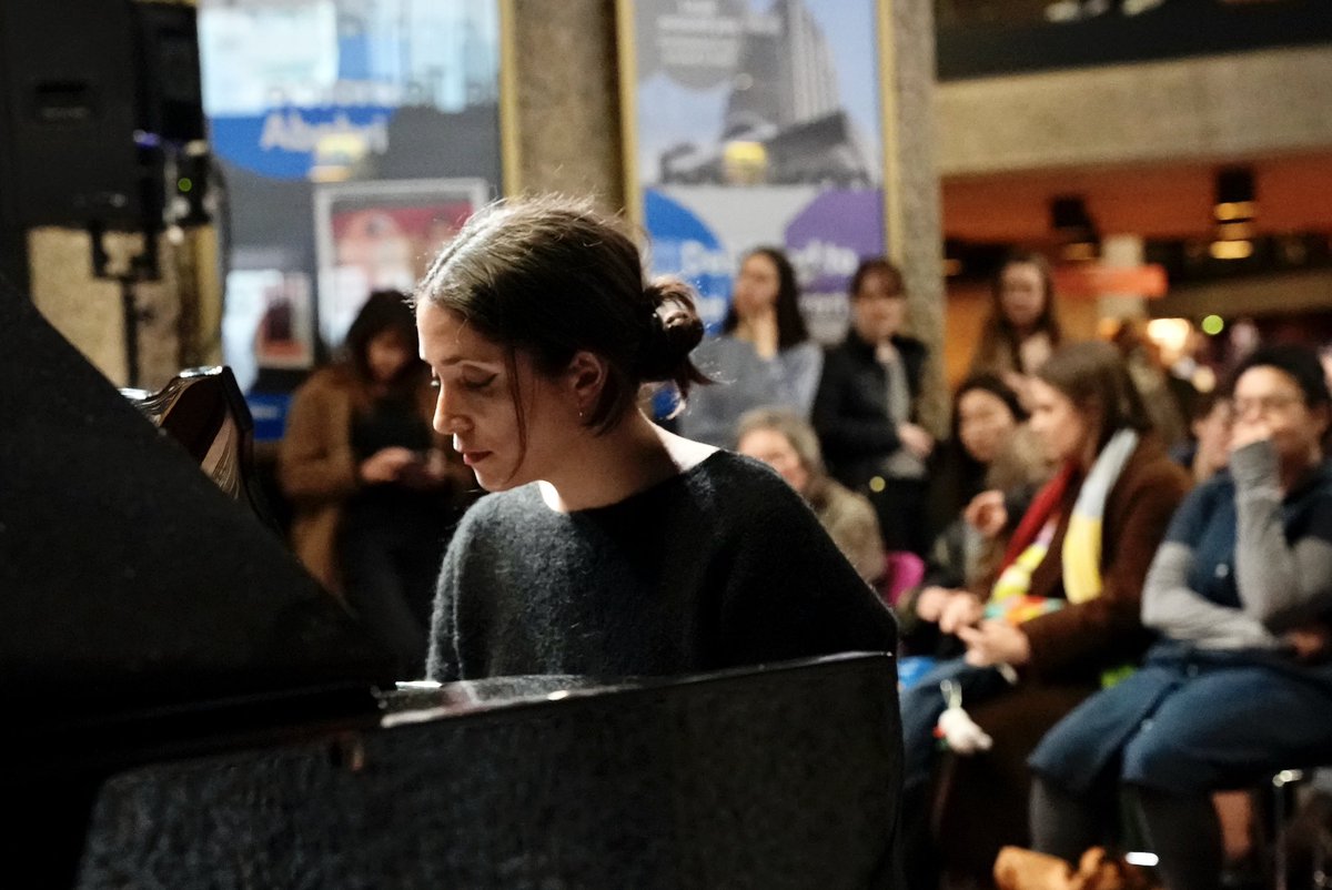 Playing piano music from my scores for LIVING and ONLY YOU yesterday in the @BarbicanCentre foyer for Piano Day. Thank you to everyone who came down and for the lovely people at @MannersMcDade and Faber Alt for organising 🤍