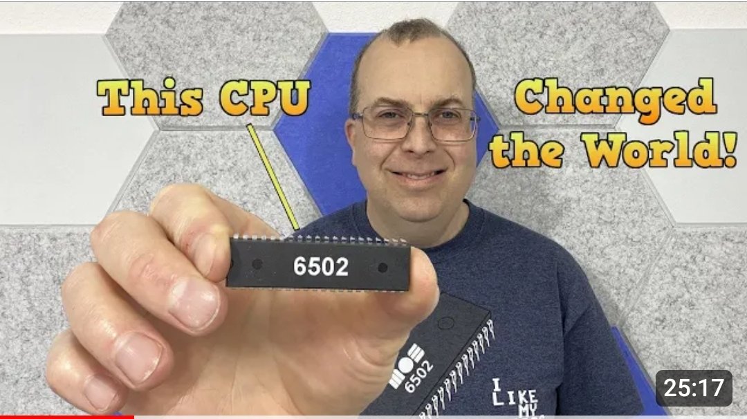 A really well made video by #The8BitGuy on the influence of the 6502 microprocessor! 🙂

🔗youtu.be/acUH4lWe2NQ?si…