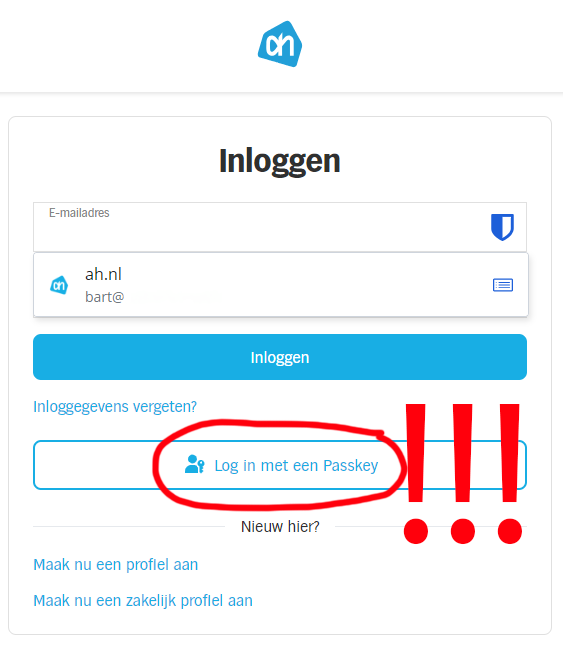 Goed bezig <a href="/albertheijn/">Albert Heijn</a> !!! #Passkey <a href="/danielverlaan/">Daniël Verlaan</a>