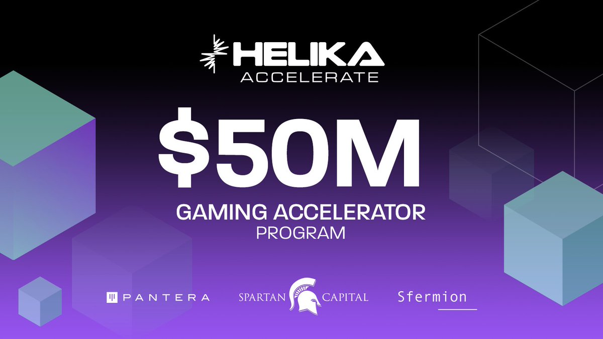 Announcing Helika Accelerate — $50M Gaming Accelerator Program Helika is providing up to $50M to top tier gaming startups emerging from Helika Accelerate In partnership with with • @PanteraCapital • @TheSpartanGroup • @Sfermion_ Web3 has a big issue; games are settling for…