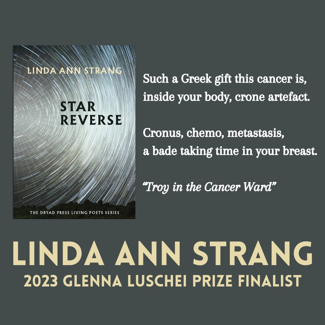 Congrats to @LindaAnnStrang finalist for the 2023 Glenna Luschei Prize for African Poetry for the collection STAR REVERSE (@DryadPress, 2022)!