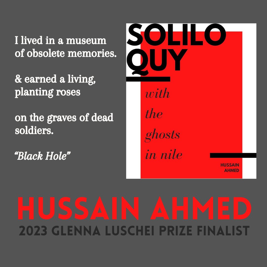 Congrats to Hussain Ahmed, finalist for the 2023 Glenna Luschei Prize for African Poetry for the collection SOLILOQUY WITH THE GHOSTS IN NILE (@BlackOceanOrg 2022)!