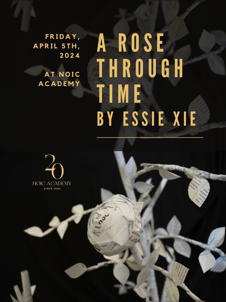 noicacademy's tweet photo. 🌹 Coming Soon: "A Rose Through Time" by Essie XIE Xinai

Mark your calendars for a captivating journey through art at NOIC Academy next Friday, April 5th, 2024. Join us with Essie XIE, a Grade 12 IB student.
#ARoseThroughTime #ArtExhibition #NOICAcademy #IdentityAndGrowth https://t.co/XMy4m7Cpol