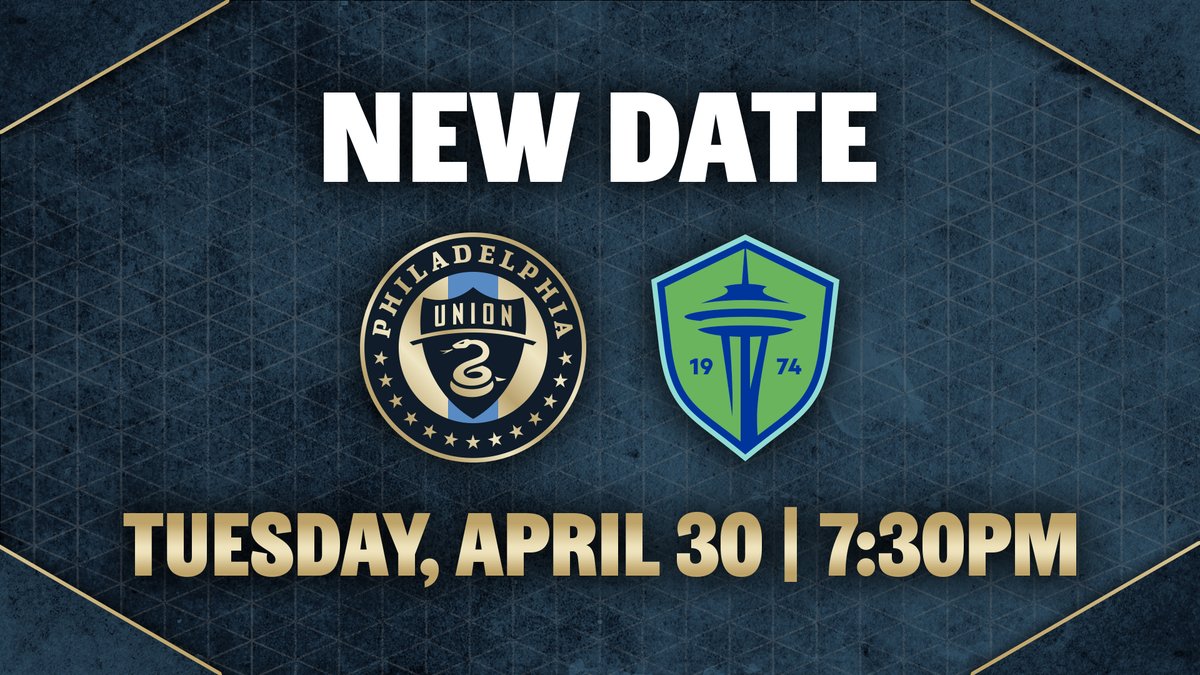 NEW DATE! 🗓️ Our match against @SoundersFC has been rescheduled for April 30. More info: philaunion.co/newdate430 #DOOP