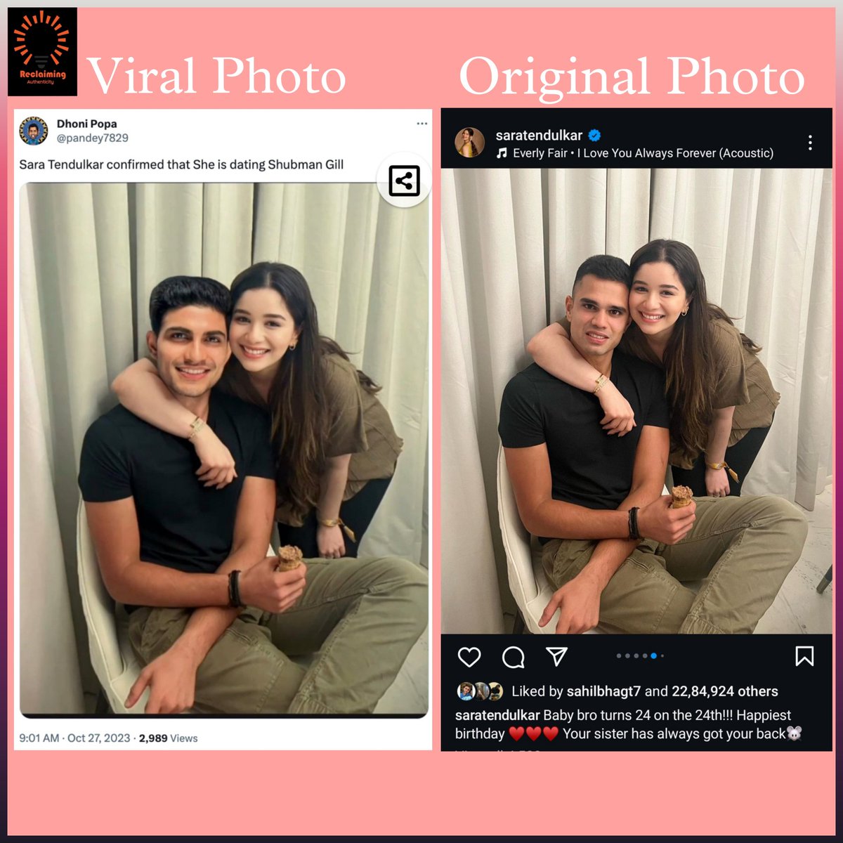 Beware of deep Fake,where faces can be swapped with a mere click! Sara Ali khan unveils the Sinister side of deep fakes, reminding us to question what we see. 
#RealVsFake #manipulatedrealities #deepfake
#reclaimingauthenticity
#authenticitycheck