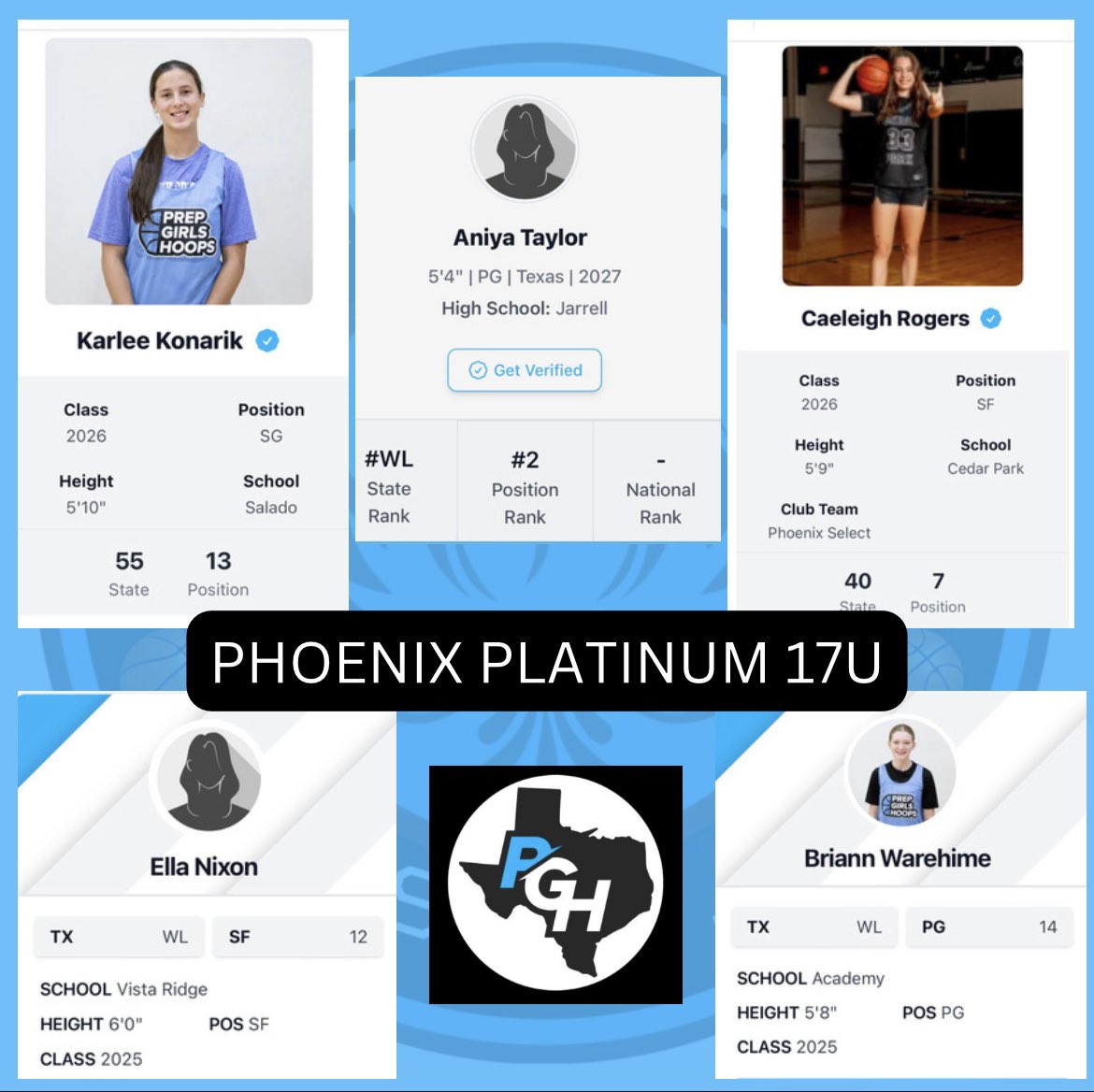 Phoenix Platinum 17U has 5 ranked players in Texas‼️ NCAA Live schedule ⬇️ *Apache Memorial Knoxville, TN *Clash of the Clubs Houston *Run 4 Roses Classic Louisville, KY *Run 4 Roses Championship Louisville *Summer Splash Los Angeles, Cal #PhoenixProud @CoachLTid