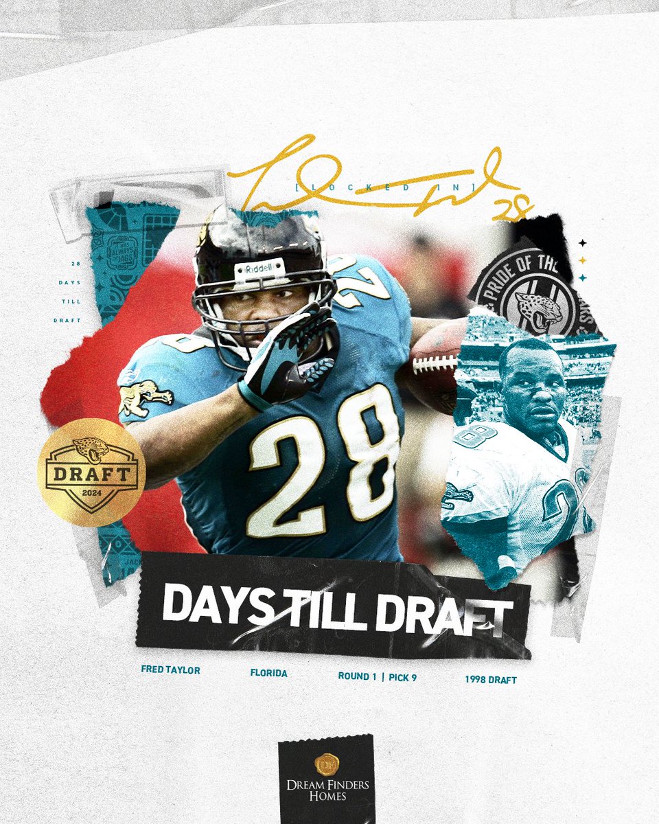 28 days until the @NFL Draft. @FredTaylorMade | @Dream_Finders