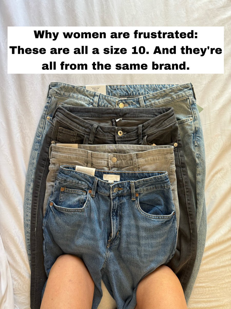 why we’re frustrated: these are all a size 10. And they’re all the same brand. Make it make sense.