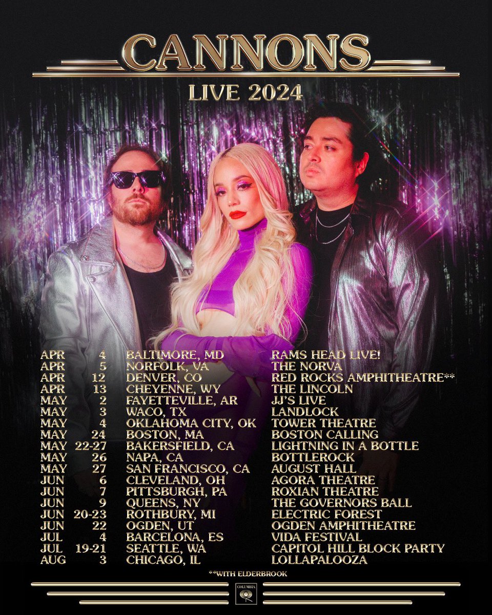 A bunch of new dates added to our 2024 tour! Tickets on sale now @ cannonstheband.com and Friday at 9am PT for the newly added one in Ogden ✨ See you soon!