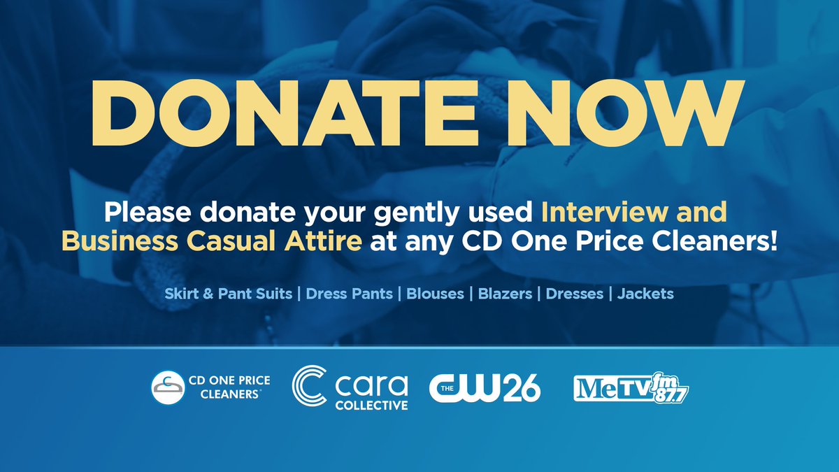 Today is the LAST DAY you can donate your gently used professional clothing to @CDOnePrice. All donations will go to @CaraChicago who will distribute them to Chicagoans entering the workforce.🙏❤ Make a difference and donate NOW!