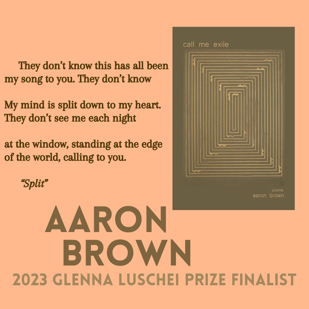 Congrats to @aaronbwriter, finalist for the 2023 Glenna Luschei Prize for African Poetry for the collection CALL ME EXILE (@StephenFAU_Press, 2022)!