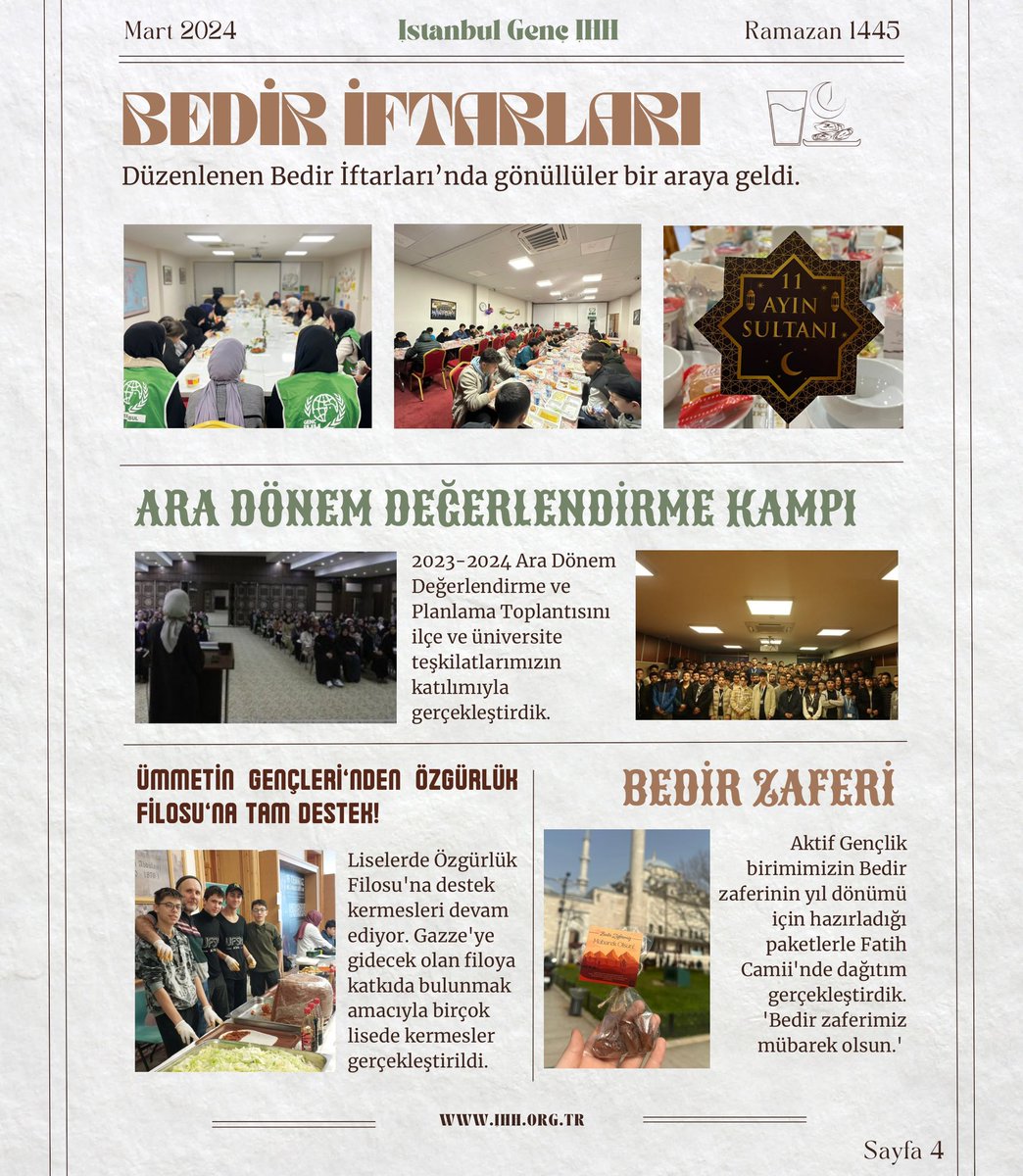 İstanbul Genç İHH Nâme’nin Mart ayı dijital sayısı çıktı! 🗞️ İstanbul’un gençleri şehrin iyilik nabzını bu sayfada tutuyor. Gençliğin gündemi için seni de sayfamıza bekleriz.