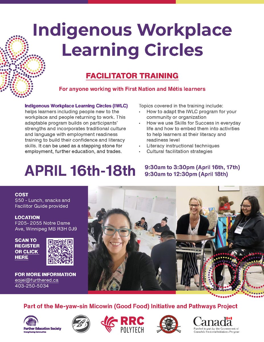 Do you work with First Nation and Métis learners? Join our friends @FESACalgary and partners for the Indigenous Workplace Learning Circles Facilitator Training in Winnipeg, Manitoba. Register: zeffy.com/en-CA/ticketin…