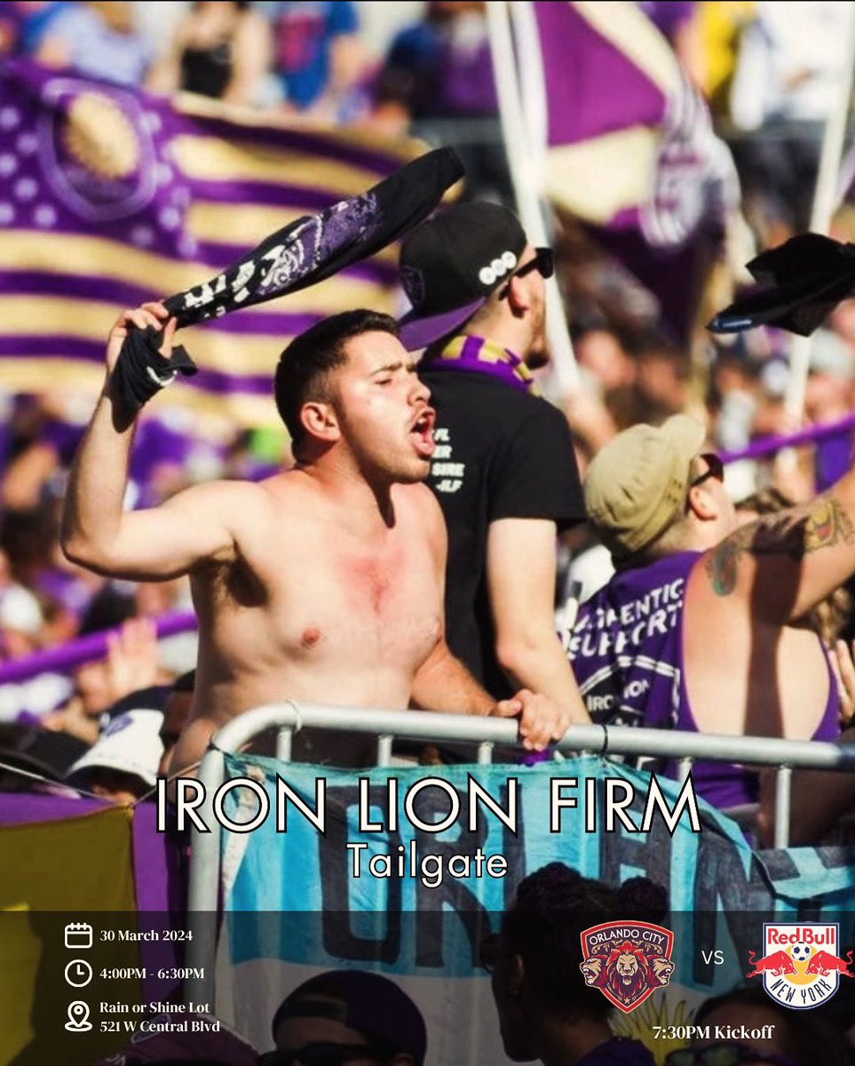 City Fans! Come out and join the ILF as @OrlandoCitySC hosts the NY Redbulls this Saturday! 📍Rain or Shine Lot (521 W Central Blvd) 🟣 2024 ILF Memberships along with ILF merchandise will be available. 👨🏻‍🍳 ILF Kitchen will have 🍕 for all who stop by + snacks. 🍺 ILF will be…