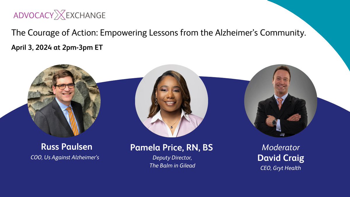 We are delving into crucial aspects of patient and family caregiver discrimination during ‘The Courage of Action: Empowering Lessons from the Alzheimer’s Community’ on 4/3/24 at 2pm ET. theadvocacyexchange.com/program/april-… #Alzheimers #healthcarediscrimination @thebalmingilead @UsAgainstAlz