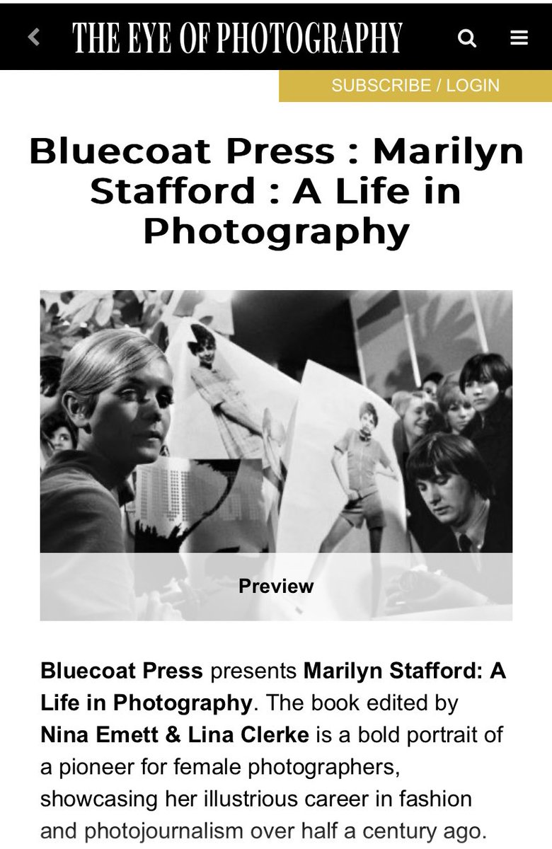 One of our latest books, Marilyn Stafford: A Life in Photography featured in @LOeildelaPhoto. Check out the book here: bluecoatpress.co.uk/product/marily…