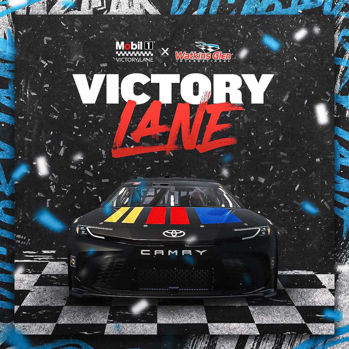Survive the twists and turns of The Glen, and you'll join @mobil1racing in #Mobil1VictoryLane 🏁 🏎️