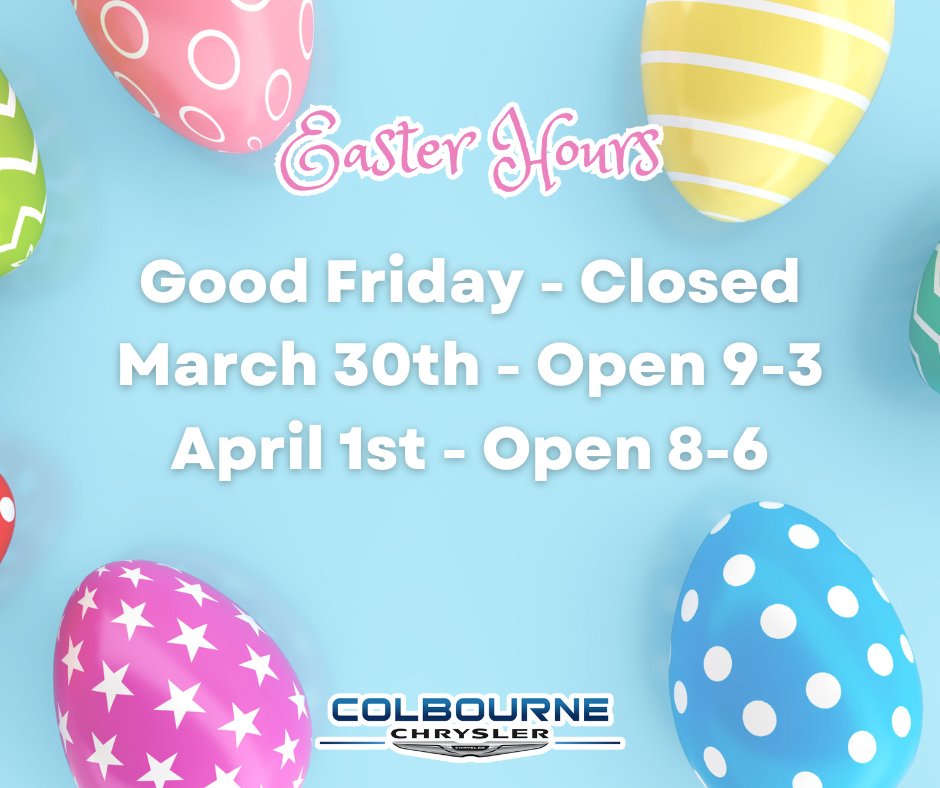 📣 EASTER HOURS 📣

Please note our Easter Hours for this weekend! 🐰