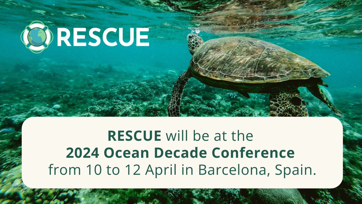 ⌛️Next week is the #OceanDecade Week! RESCUE will take part in the 2024 @UNOceanDecade Conference, where the global ocean community convenes in #Barcelona. ℹ️ Learn more about the conference: oceandecade-conference.com #OceanDecade24