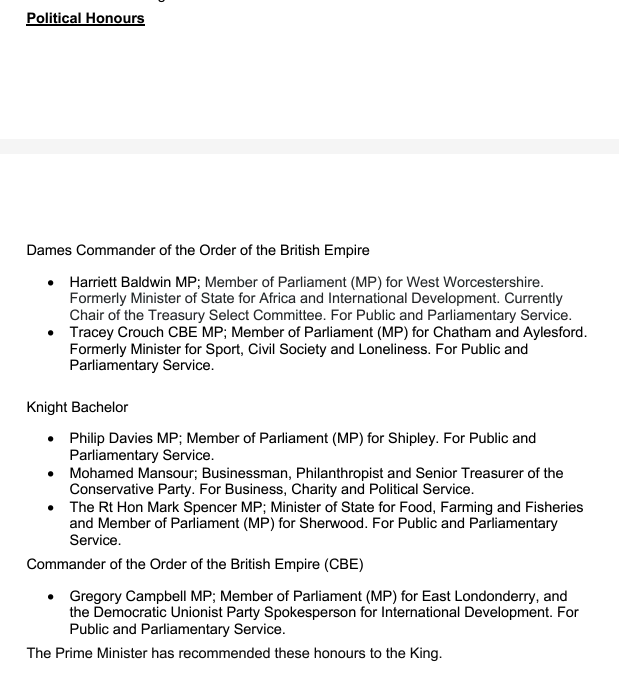 The government has quietly slipped out new honours just before the Easter break. An eye-catcher in there: Tory donor Mohamed Mansour, who gave a whopping £5m to the party last year, is handed a knighthood.